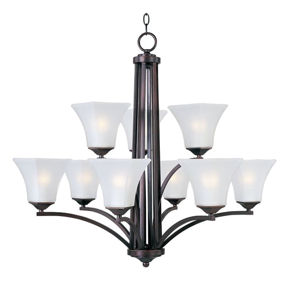 20096FTOI Maxim Lighting Aurora-Nine Light 2-Tier Chandelier in Contemporary style-31.5 Inches wide by 30 inches high-Oil Rubbed Bronze Finish