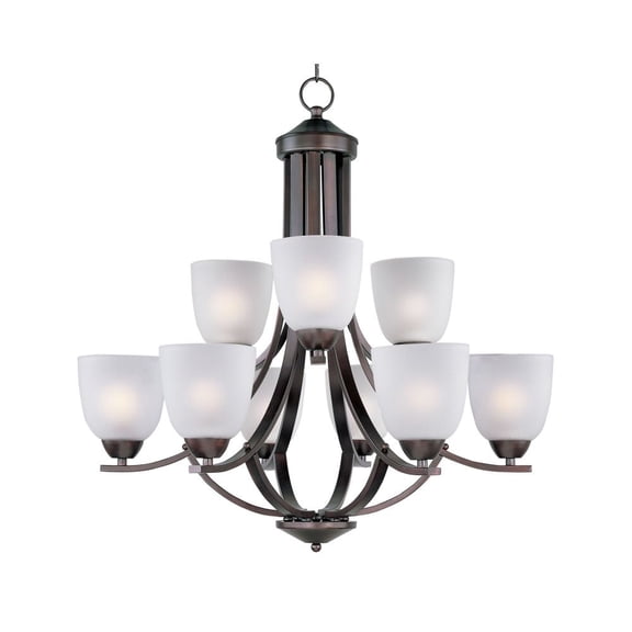 11226FTOI Maxim Lighting Axis-Nine Light 2-Tier Chandelier in Transitional style-28 Inches wide by 26.5 inches high-Oil Rubbed Bronze Finish