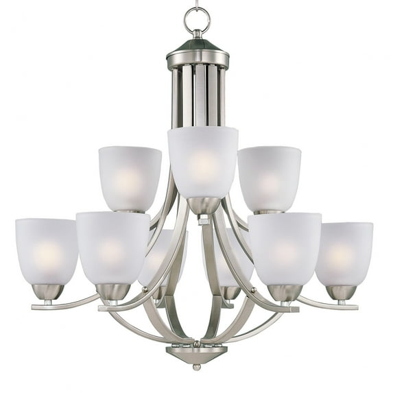 11226FTSN-Maxim Lighting-Axis-Nine Light 2-Tier Chandelier in Transitional style-28 Inches wide by 26.5 inches high-Satin Nickel Finish