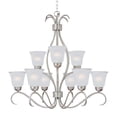 thumbnail image 1 of 10128FTSN Maxim Lighting Basix-9 Light 2-Tier Chandelier in Contemporary style-32 Inches wide by 32.75 inches high     -Traditional Installation, 1 of 2