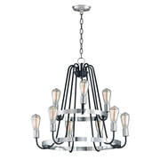 11737BKSN Maxim Lighting Haven-Nine Light 2-Tier Chandelier-27 Inches wide by 24.25 inches high-Black/Satin Nickel Finish -Traditional Installation