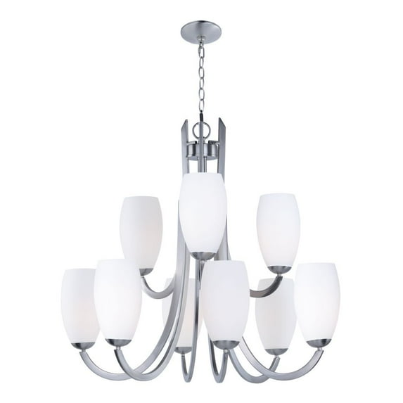 21657SWSN Maxim Lighting Taylor-Nine Light 2-Tier Chandelier-31.5 Inches wide by 30 inches high-Satin Nickel Finish -Traditional Installation