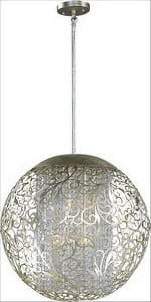 Golden Silver Crystal Globe Pendant Light with Beveled Glass Shade