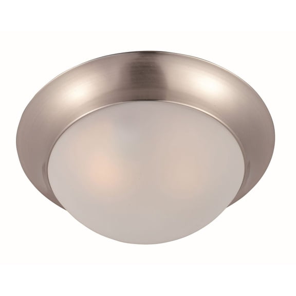 5850FTSN Maxim Lighting Essentials-One Light Flush Mount in Early American style-12 Inches wide by 4 inches high-Satin Nickel Finish