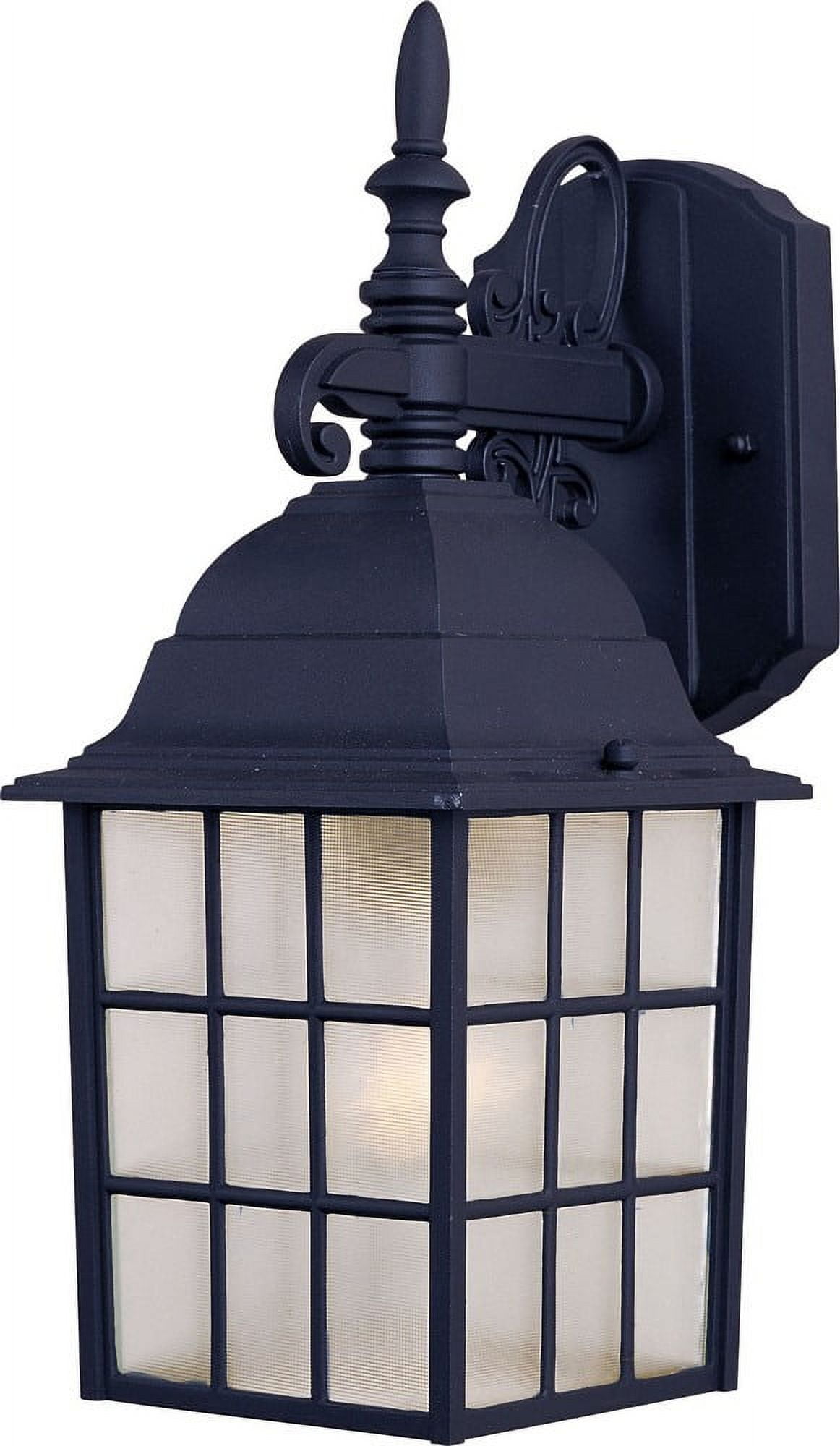 Black Aluminum and Glass Outdoor Wall Lantern