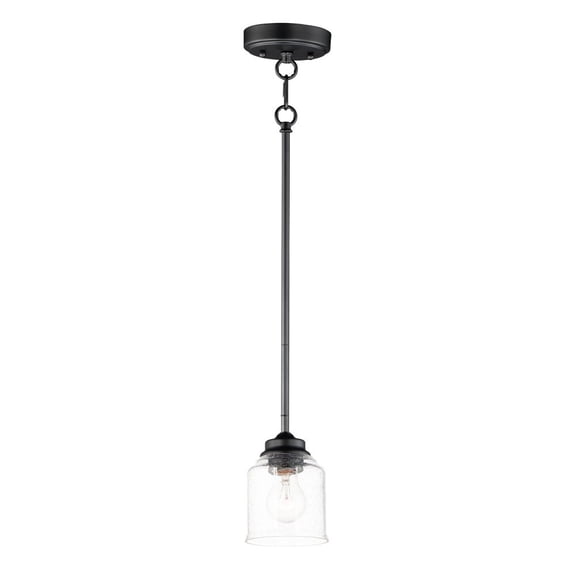 91260CDBK Maxim Lighting Acadia-One Light Pendant-4.75 Inches wide by 7.25 inches high-Black Finish    -Traditional Installation