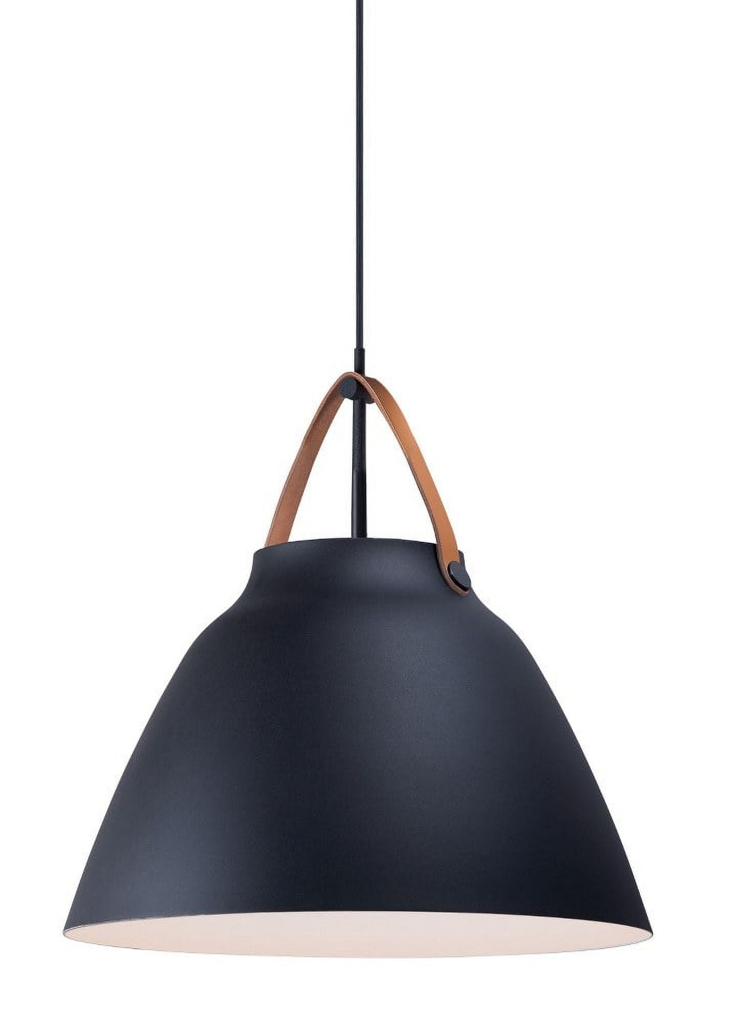 Nordic Black Aluminum Pendant with Tan Leather Strap