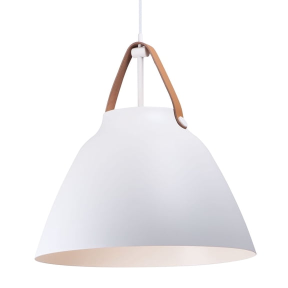 11358TNWT Maxim Lighting Nordic-One Light Pendant-19 Inches wide by 17.75 inches high-Tan Leather/White Finish    -Traditional Installation