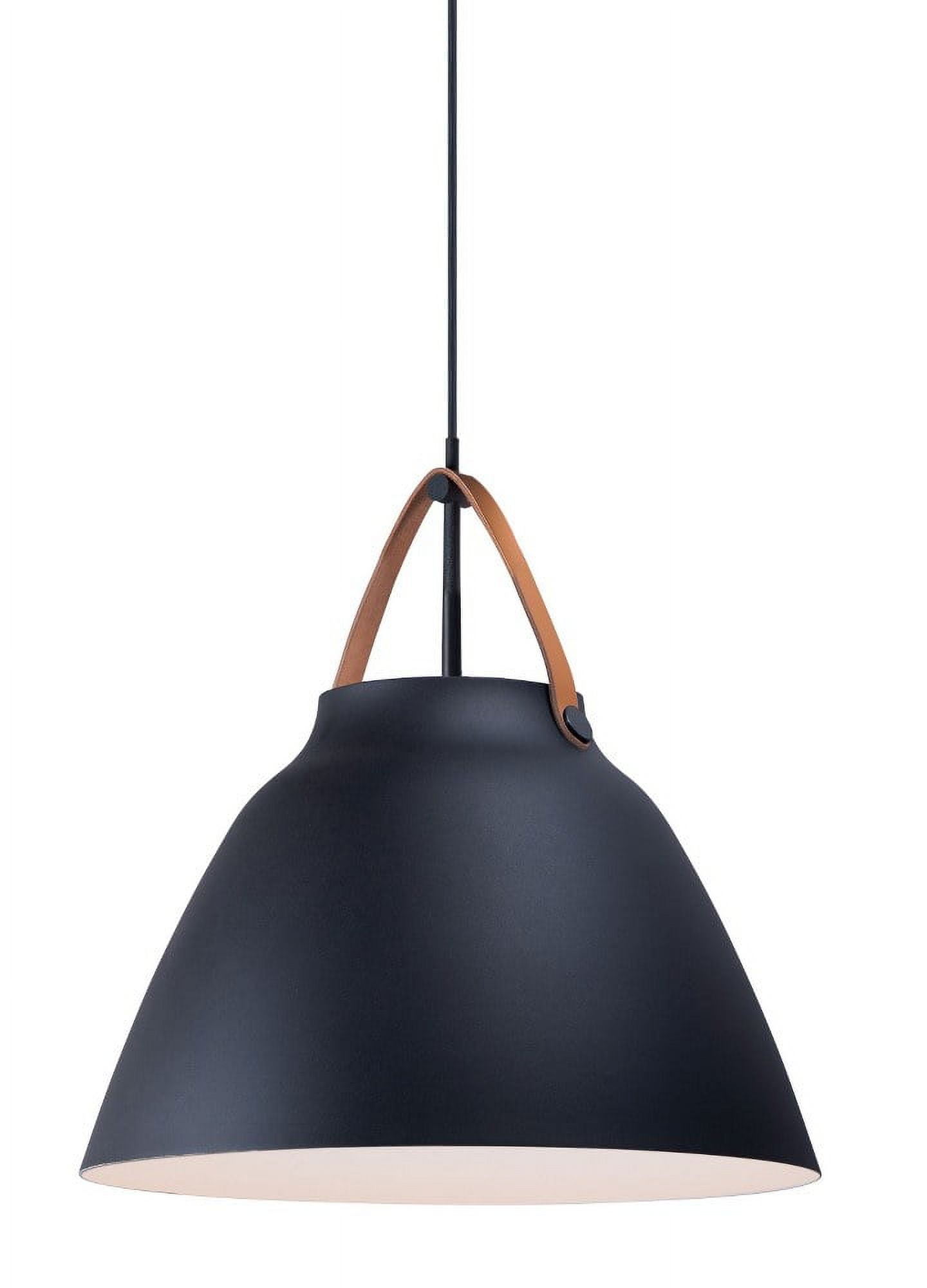 Nordic Black Aluminum Pendant with Tan Leather Strap