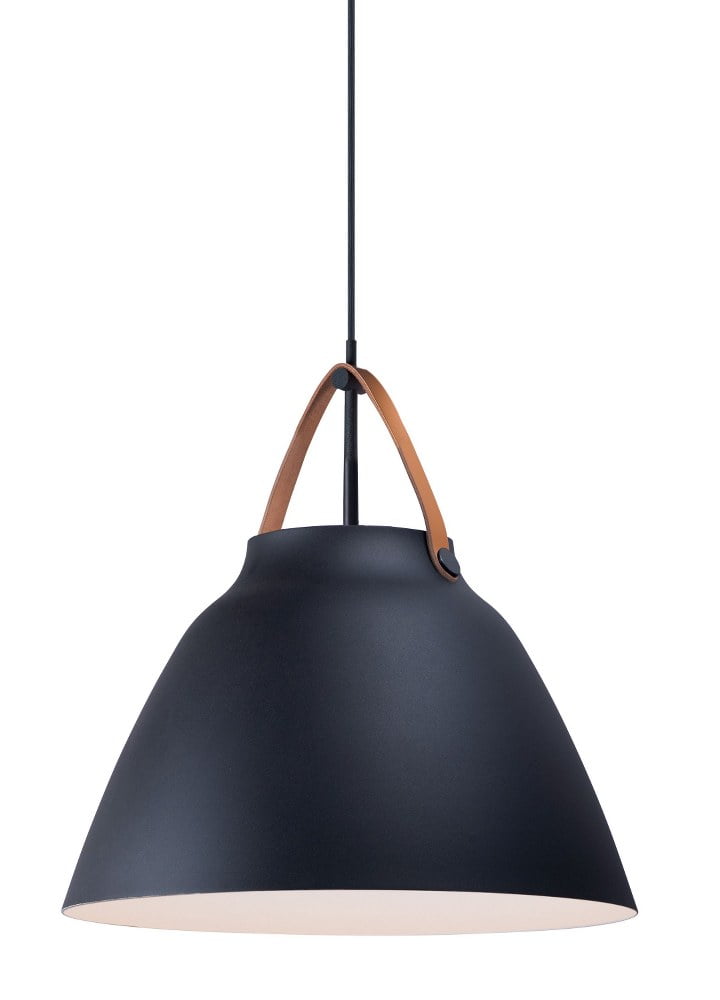 Nordic Black Aluminum Pendant with Tan Leather Strap