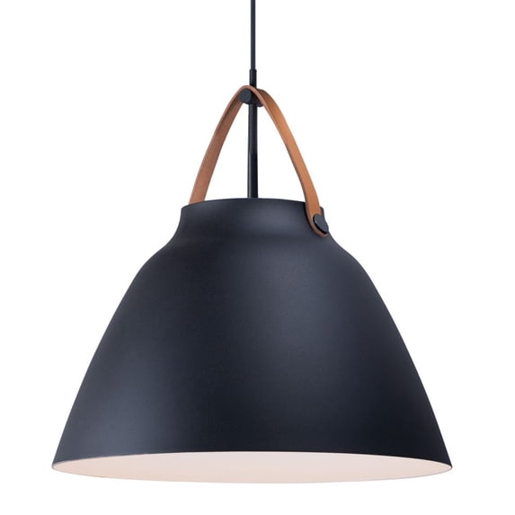 11358TNBK Maxim Lighting Nordic-One Light Pendant-19 Inches wide by 17.75 inches high-Tan Leather/Black Finish -Traditional Installation
