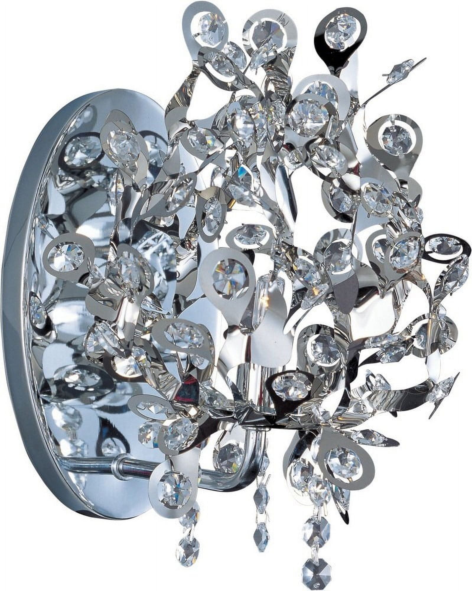 Elegant Polished Chrome 1-Light Wall Sconce with Beveled Crystal Glass