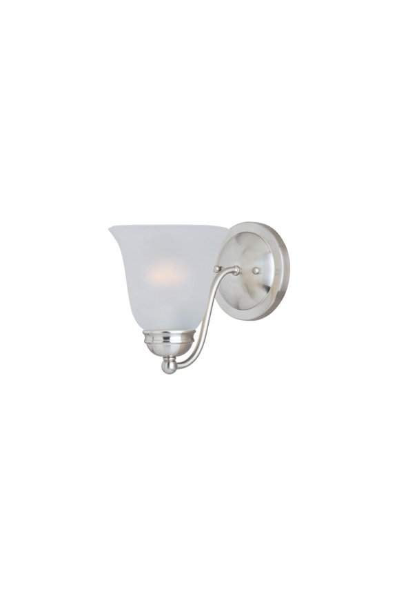 2120FTSN Maxim Lighting Basix-1 Light Wall Sconce in Contemporary style-6 Inches wide by 8 inches high-Satin Nickel Finish-Frosted Glass Color