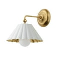 thumbnail image 1 of 18051MWGL Maxim Lighting Primrose - 1 Light Wall Sconce-11 Inches Tall and 10 Inches Wide-Matte White/Gold Leaf Finish, 1 of 5