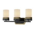 thumbnail image 1 of Ruffles 3 - Light Black And Antique Brass Multi Color Incandescent Glass And Steel Wall Sconce, 1 of 5