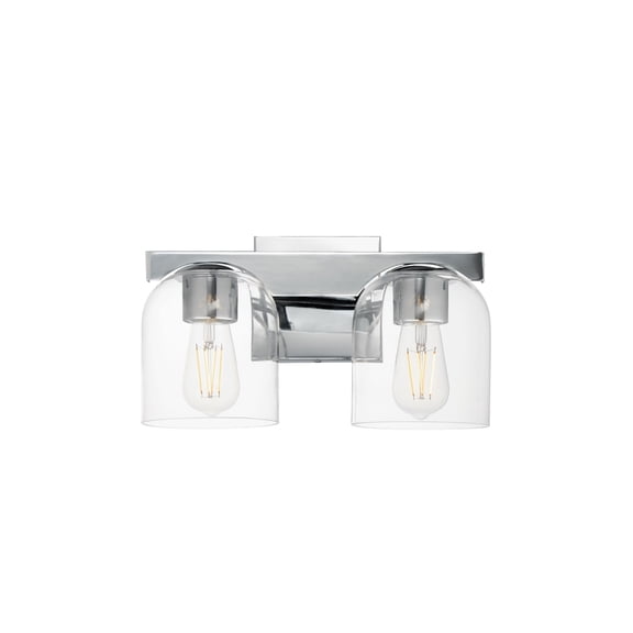 21232CLPC-Maxim Lighting-Scoop - 2 Light Bath Vanity-8 Inches Tall and 13.5 Inches Wide-Polished Chrome Finish-Clear Glass Color