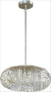 Golden Silver Beveled Crystal Globe Pendant with Xenon Lights