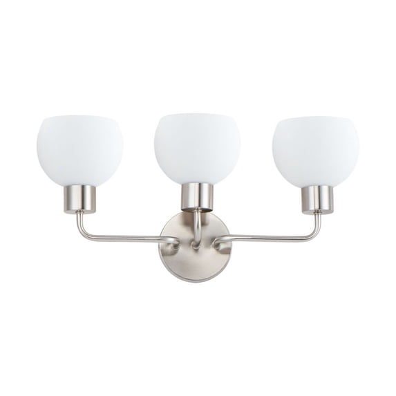 Coraline 3 - Light Satin Nickel / Silver Modern / Transitional Incandescent Glass And Steel Wall Sconce