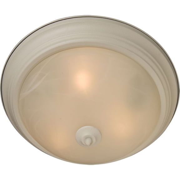 5842MRTW Maxim Lighting Essentials-3 Light Flush Mount in Utility style-Textured White Finish-Marble Glass Color