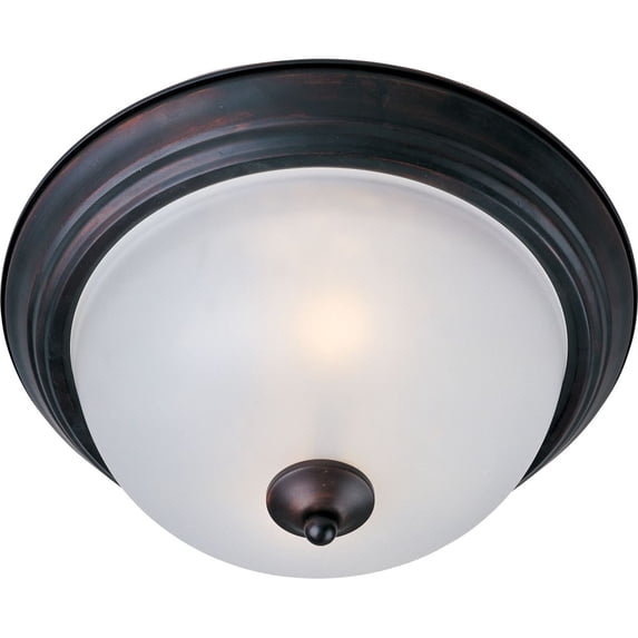 5842FTOI Maxim Lighting Essentials-3 Light Flush Mount in Utility style-Oil Rubbed Bronze Finish-Frosted Glass Color