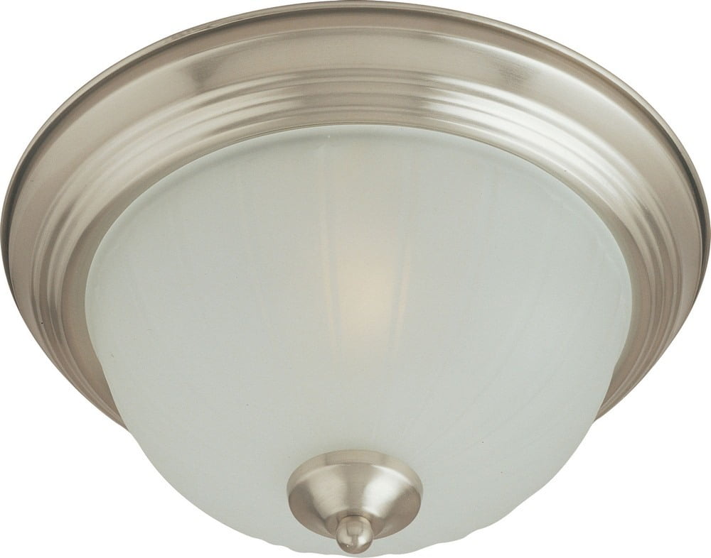 Satin Nickel Frosted Glass 3-Light Flush Mount