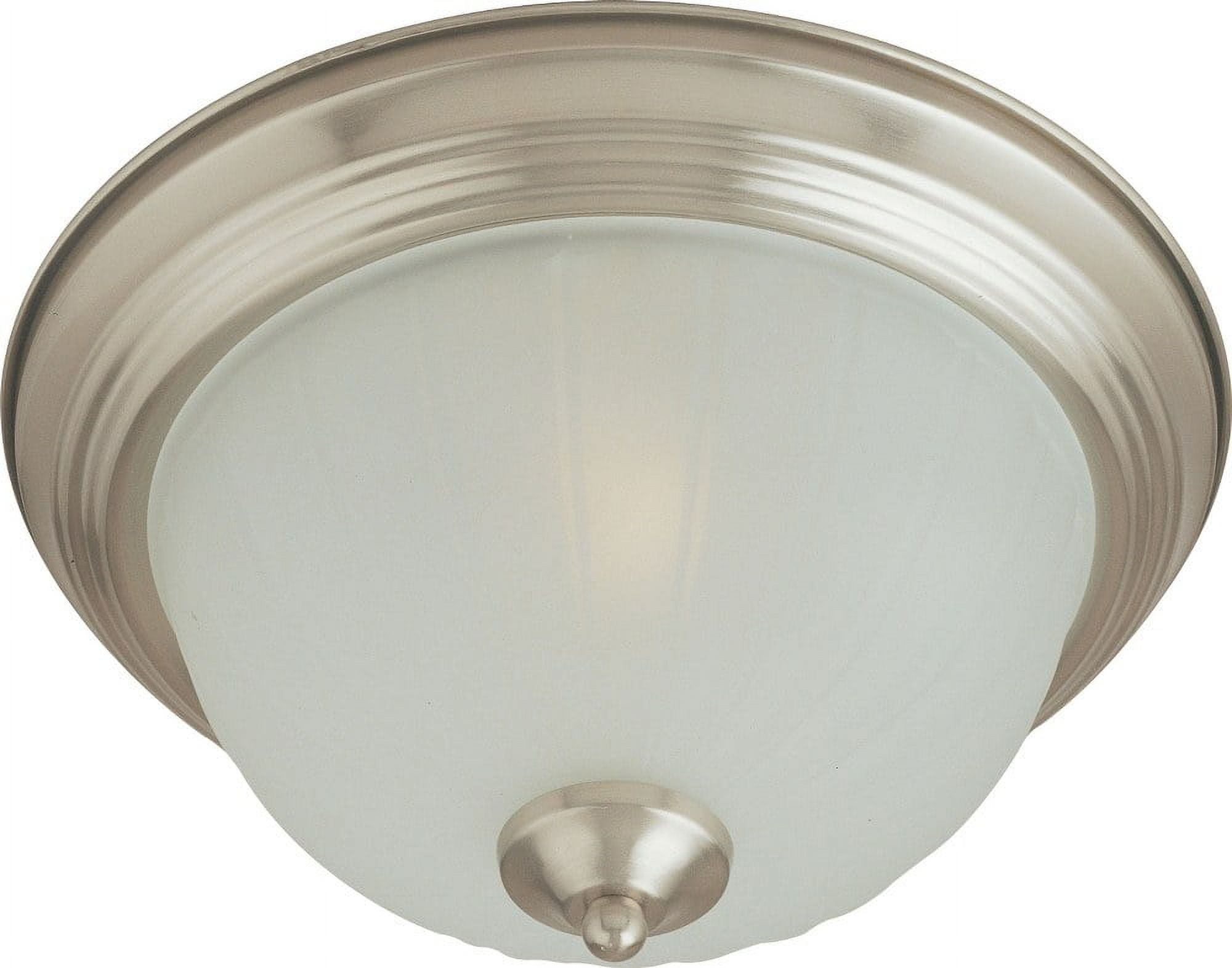 Satin Nickel Frosted Glass 3-Light Flush Mount