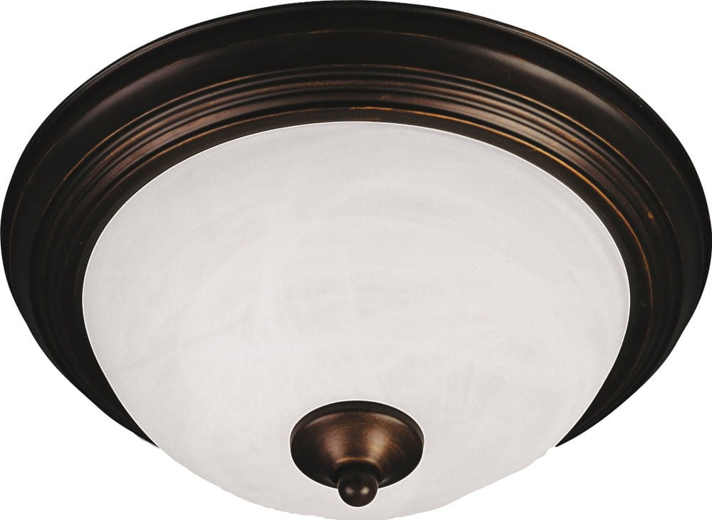 Oil Rubbed Bronze 3-Light Marble Glass Flush Mount
