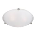 thumbnail image 1 of 2681FTSN Maxim Lighting Malaga-3 Light Flush Mount in Transitional style-16 Inches wide by 4 inches high-Satin Nickel Finish-Frosted Glass Color, 1 of 3