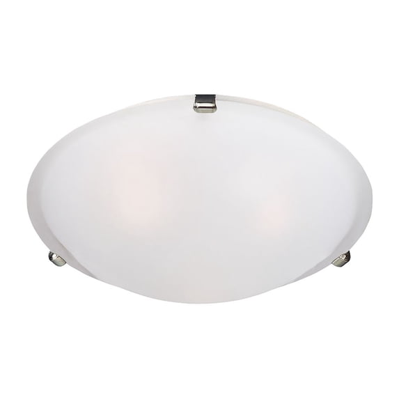 2681FTSN Maxim Lighting Malaga-3 Light Flush Mount in Transitional style-16 Inches wide by 4 inches high-Satin Nickel Finish-Frosted Glass Color
