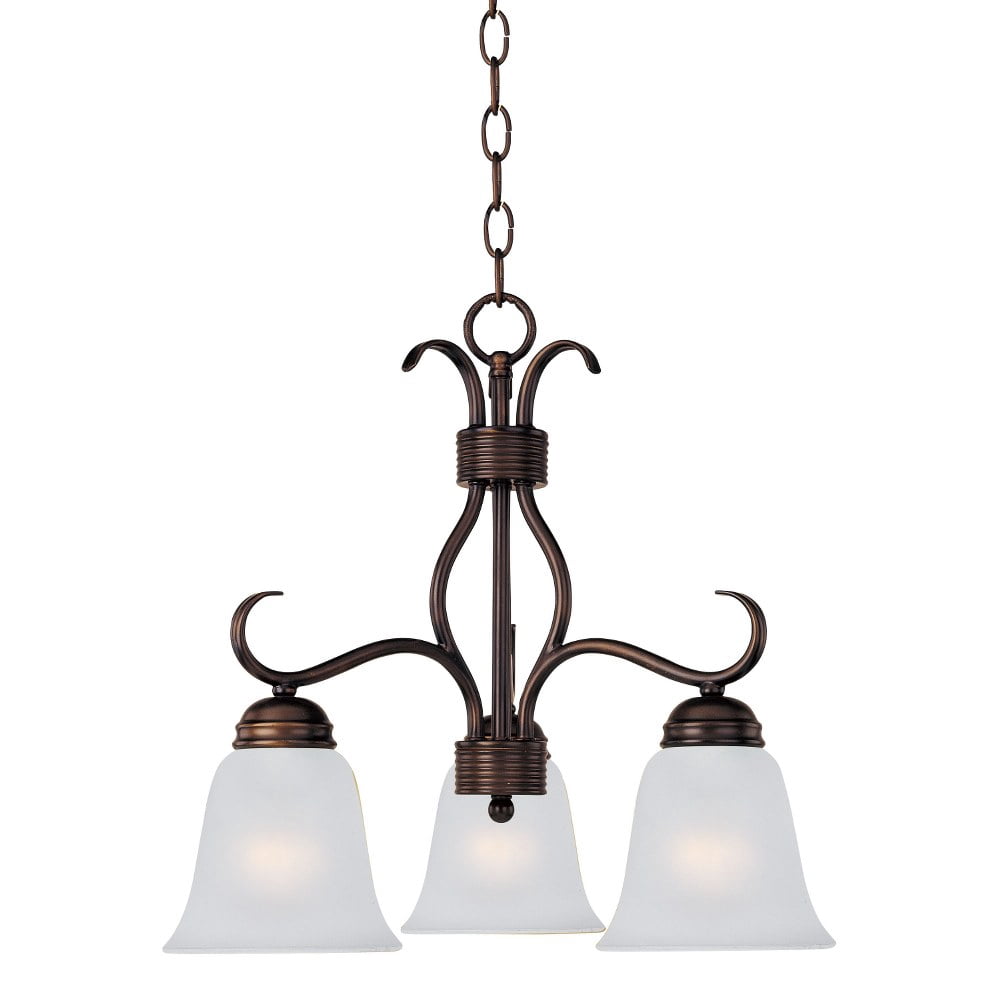 Maxim Basix 3-Light Pendant Light | Satin Nickel Finish With Ice Glass | 100W Max Bulbs, Dimmable
