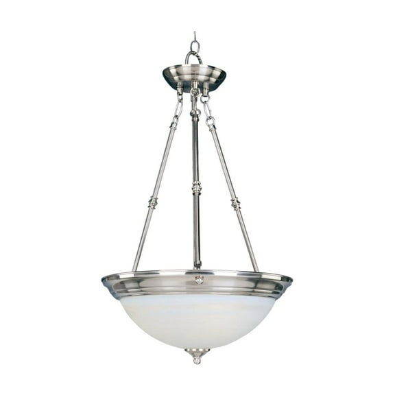 5845MRSN Maxim Lighting Essentials- 15 Inch 3 Light Invert Bowl Pendant in style-Satin Nickel Finish -Traditional Installation