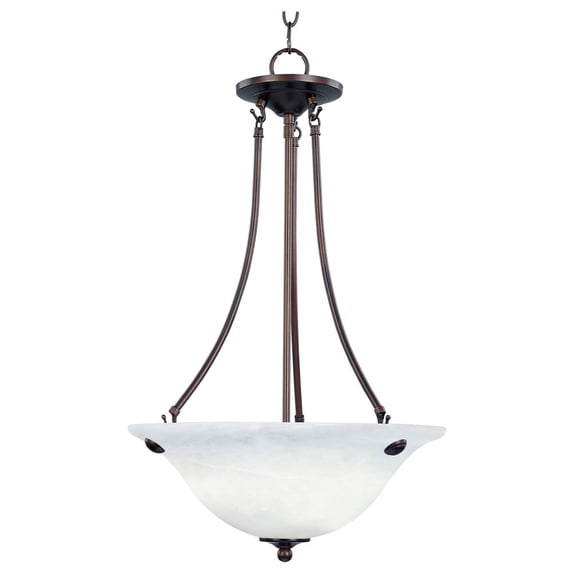 2682MROI Maxim Lighting Malaga-3 Light Invert Bowl Pendant in Transitional style-16 Inches wide by 24.5 inches high-Oil Rubbed Bronze Finish