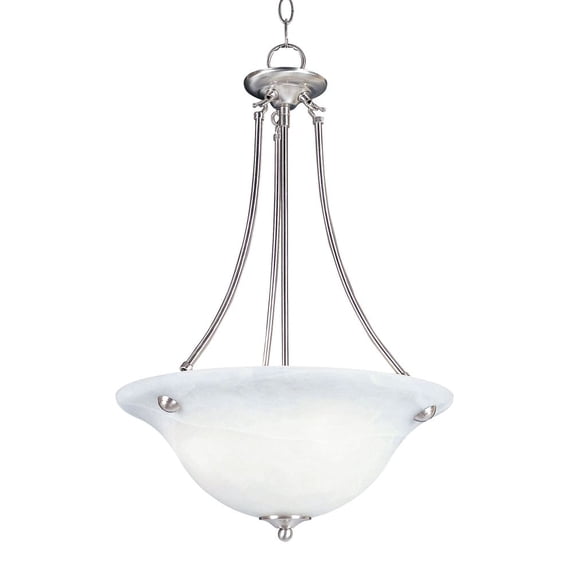 2682MRSN Maxim Lighting Malaga-3 Light Invert Bowl Pendant in Transitional style-16 Inches wide by 24.5 inches high-Satin Nickel Finish