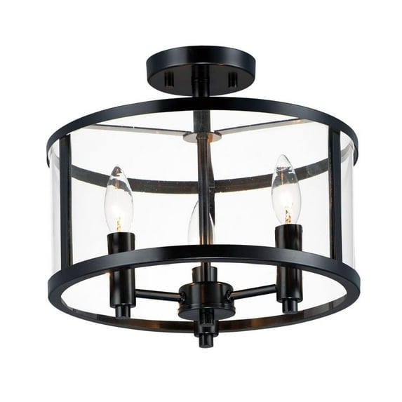 25250CLBK Maxim Lighting Sentinel - Three Light Semi-Flush Mount