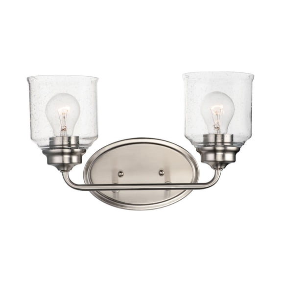 12262CDSN Maxim Lighting Acadia-Bath Vanity Light-Bell Shaped Glass Shades-10.5 inches high-Satin Nickel Finish-2 Bulb Count
