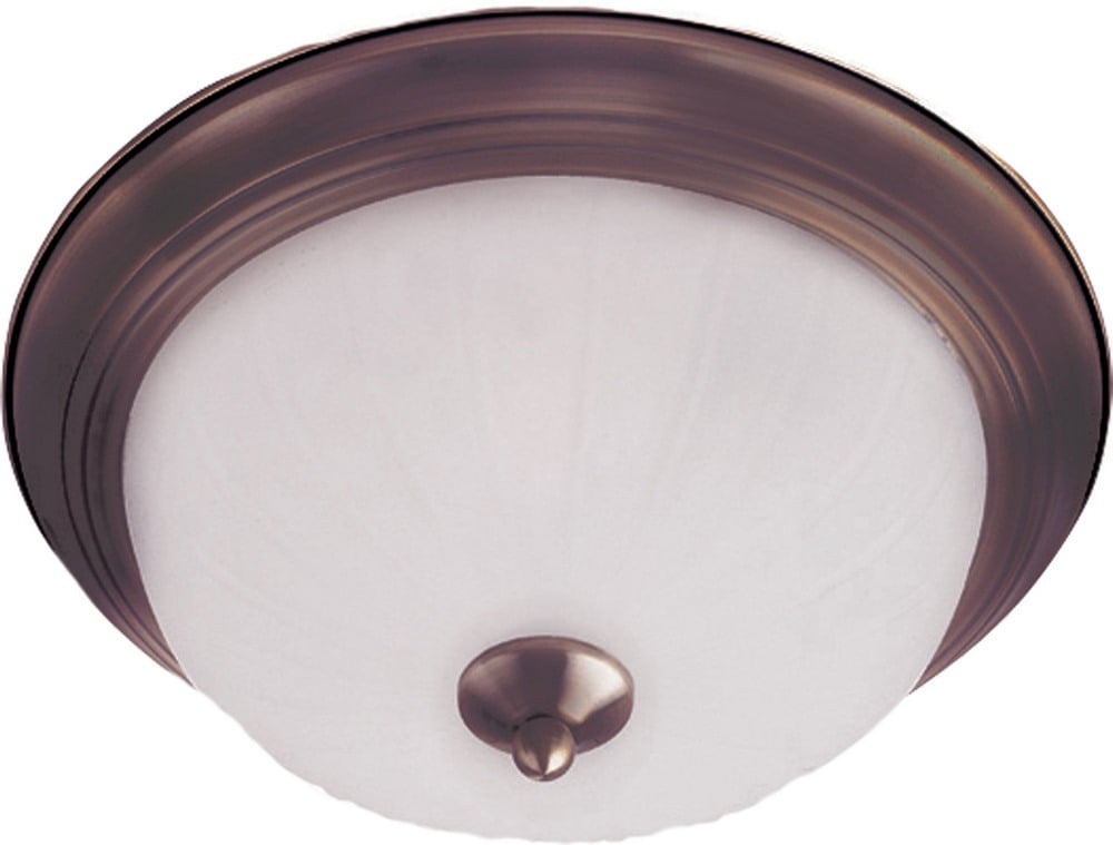 Elegant Bronze and Glass 13.5" Contemporary Flush Mount Light