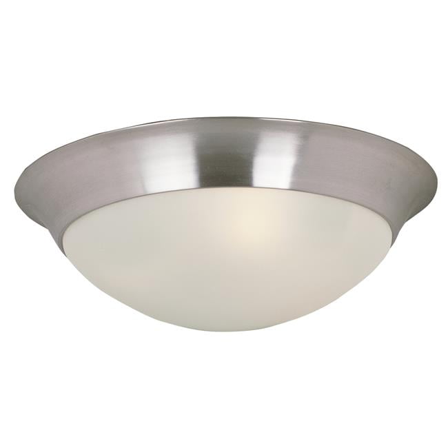 Contemporary Satin Nickel 14" Indoor/Outdoor Flush Mount Light