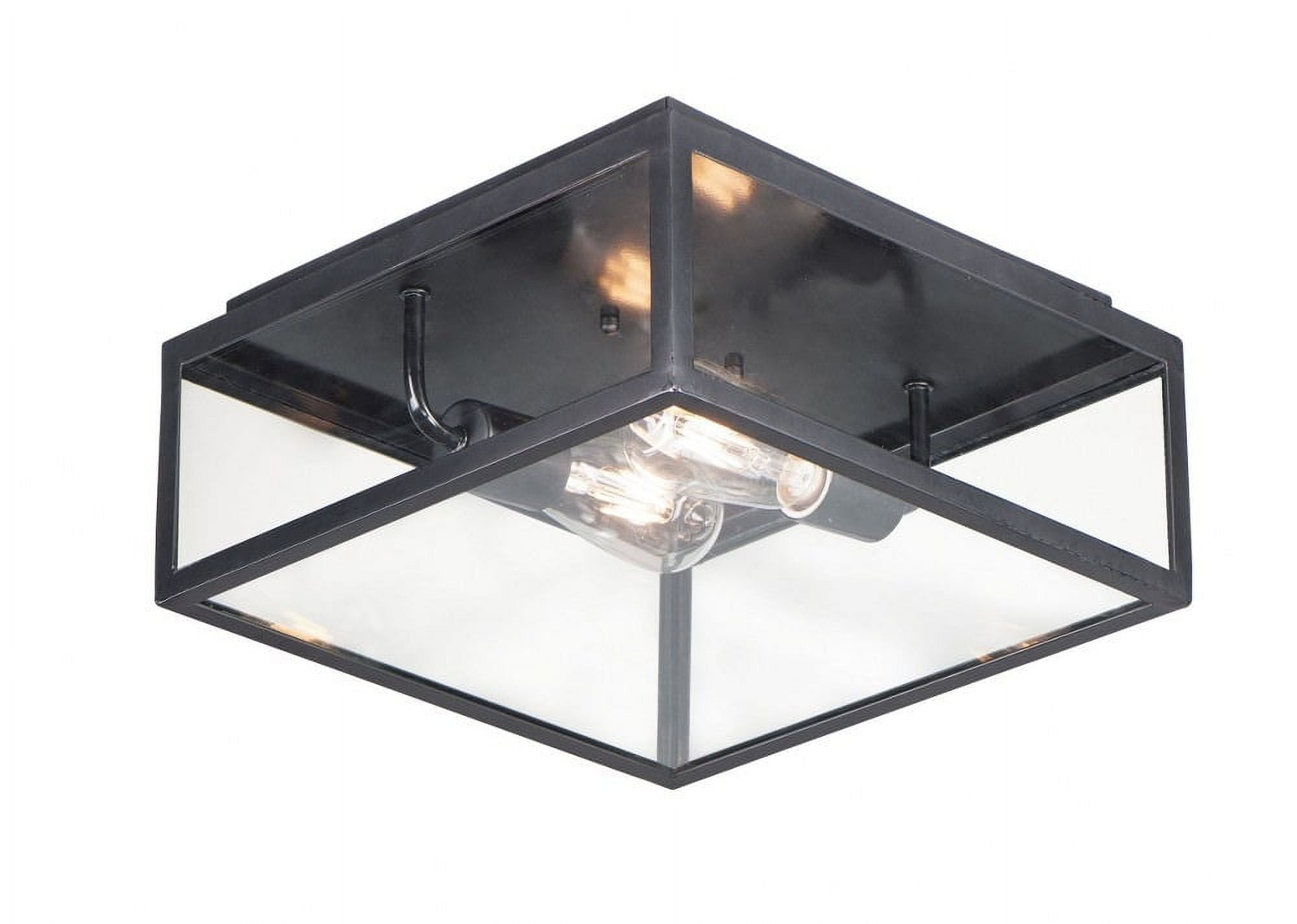 Catalina Dark Bronze and Clear Glass Flush Mount Light