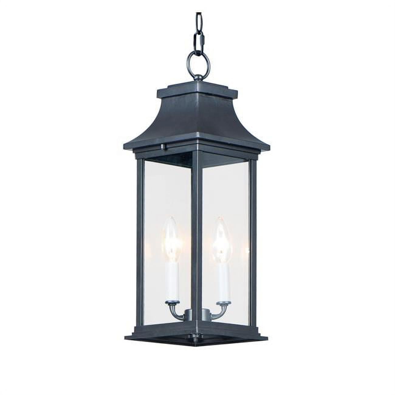 Vicksburg Classic Black Aluminum 2-Light Outdoor Hanging Lantern