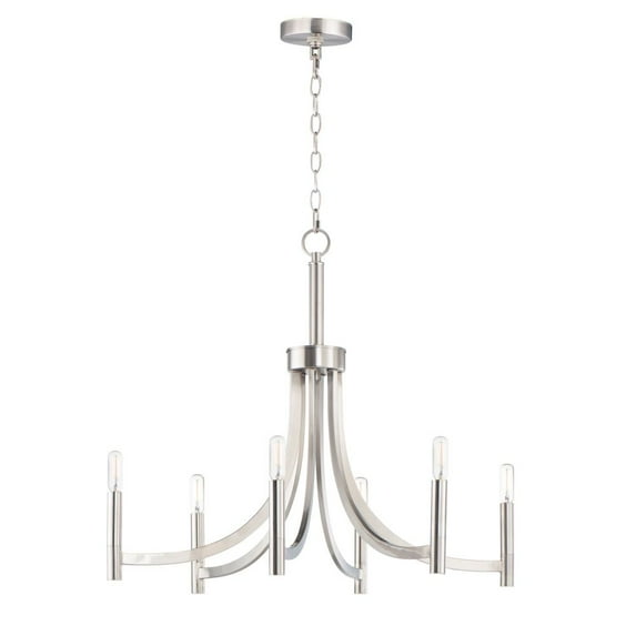 21526SN Maxim Lighting Lyndon-6 Light Chandelier-28 Inches wide by 26.5 inches high-Satin Nickel Finish -Traditional Installation