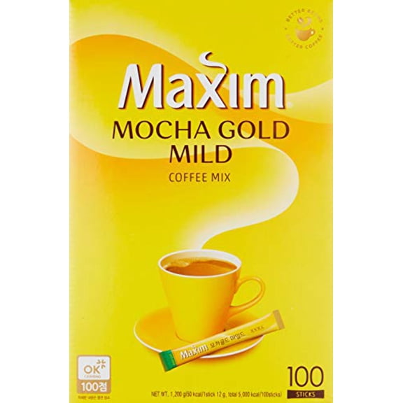 Maxim Mocha Gold Mild Coffee Mix 12g X 100pc (2.64 Pound)