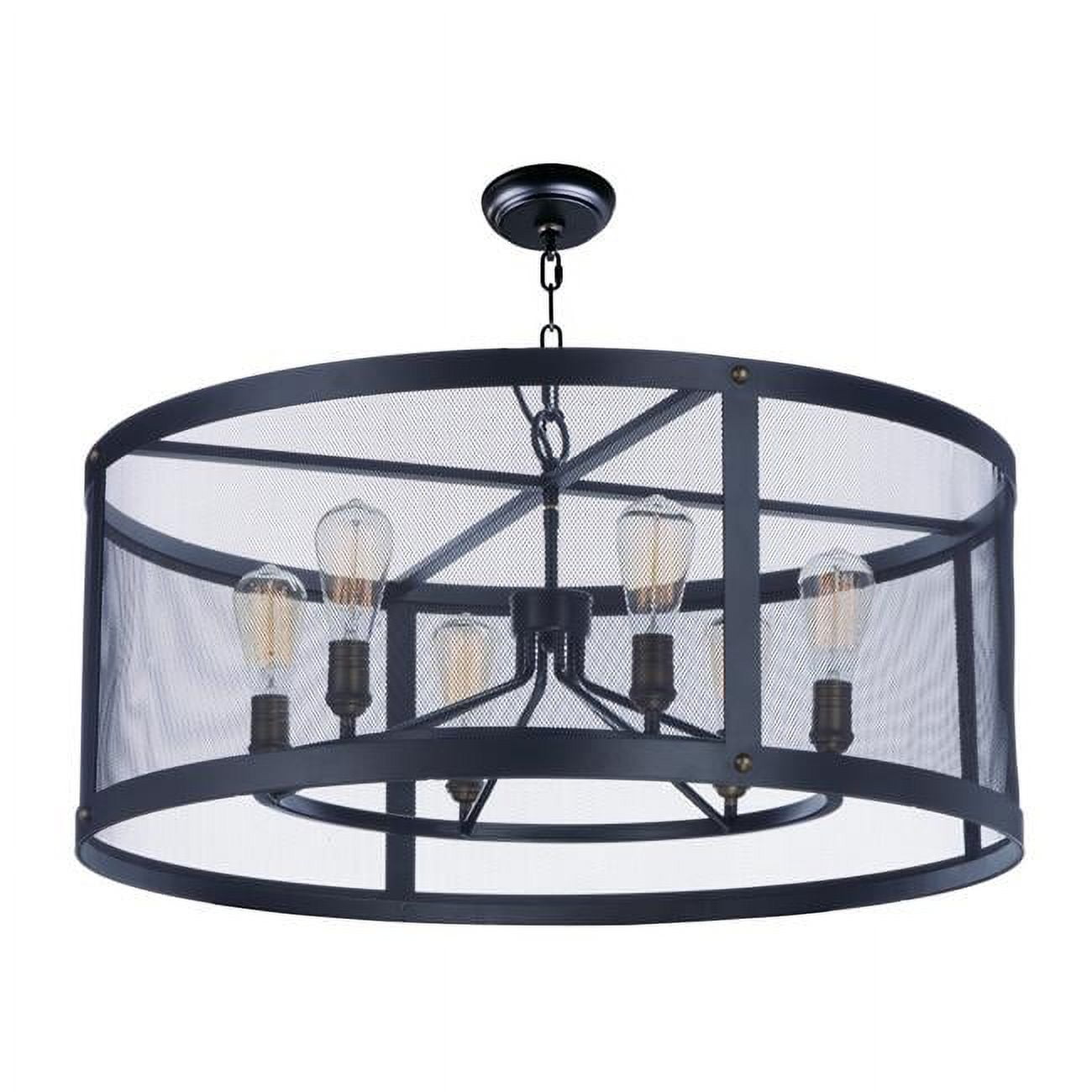 Maxim  Palladium 6-Light Chandelier, Black & Natural Aged Brass