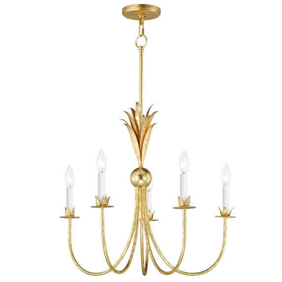 Maxim Paloma 2885GL Traditional Candle Chandelier Light Fixture - Gold Leaf