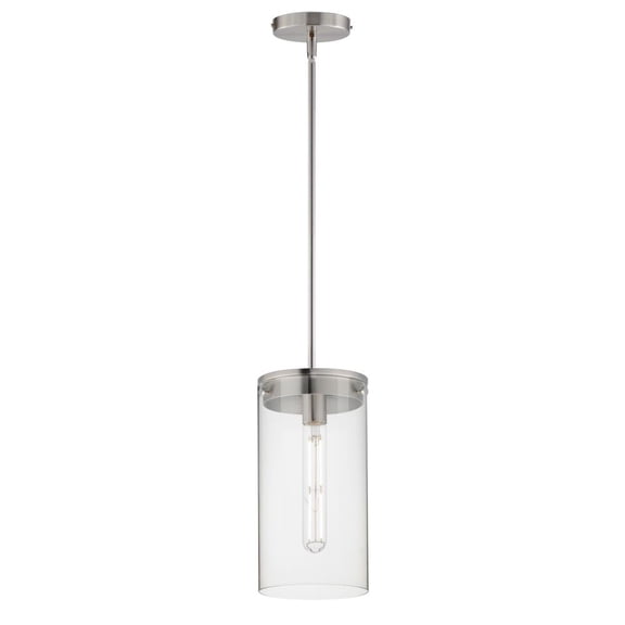 12408CLSN-Maxim Lighting-Pinn - 1 Light Pendant-14 Inches Tall and 8 Inches Wide-Satin Nickel Finish