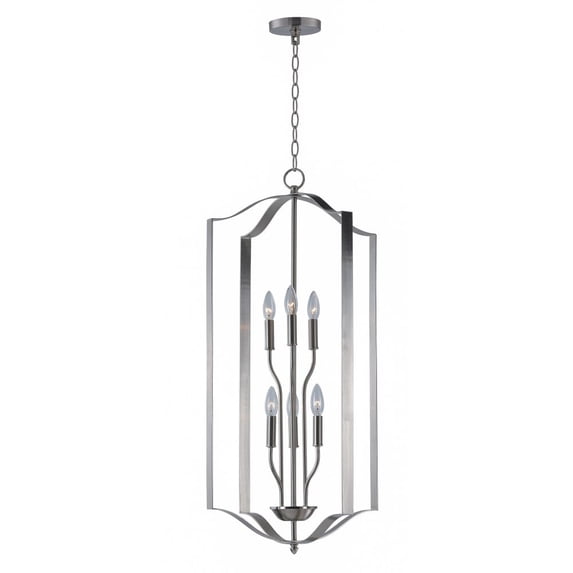 Maxim Provident-Six Light Pendant-18 Inches Wide by 36 inches high-Satin Nickel Finish -Traditional Installation
