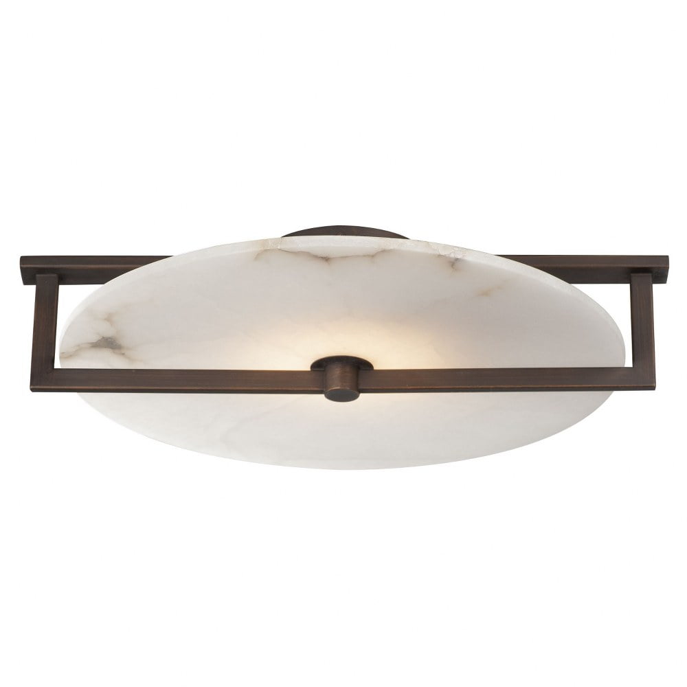Dark Bronze and White Alabaster LED Wall Sconce