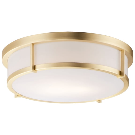 Maxim Rogue 17" Wide Satin Brass Metal Drum Ceiling Light