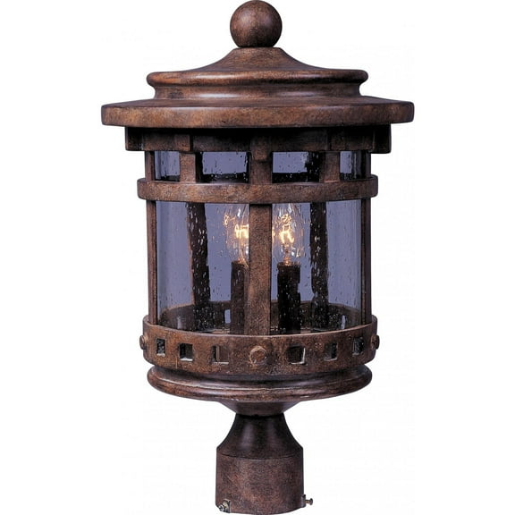 Maxim Santa Barbara VX Three Light 16-Inch Outdoor Post Light - Sienna - 40036CDSE