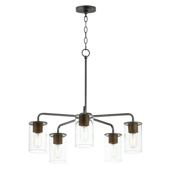 5 Light Chandelier-Antique Brass/Black Finish -Traditional Installation Maxim Lighting 11846Cdabbk