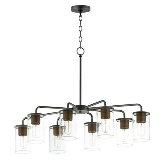 11848CDABBK-Maxim Lighting-Sleek - 8 Light Chandelier-Antique Brass/Black Finish -Traditional Installation